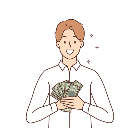 Man with money  Illustration