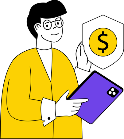 Man with money security  Illustration