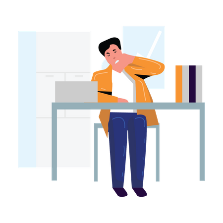 Man with neck pain  Illustration