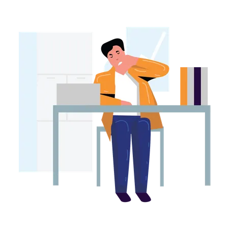 Man with neck pain  Illustration