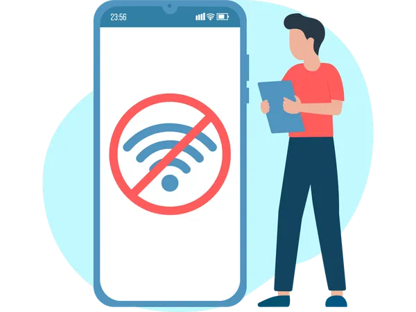 Man with no wifi  Illustration