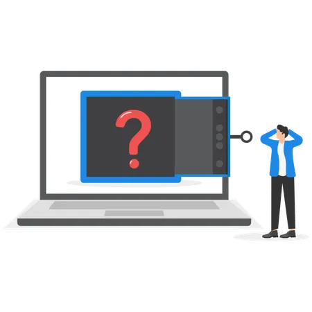 Man with online data loss  Illustration