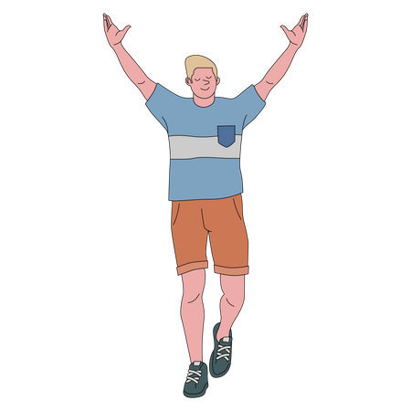 Man with open arms  Illustration