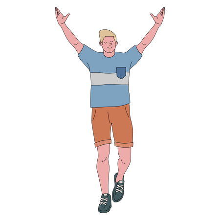 Man with open arms  Illustration