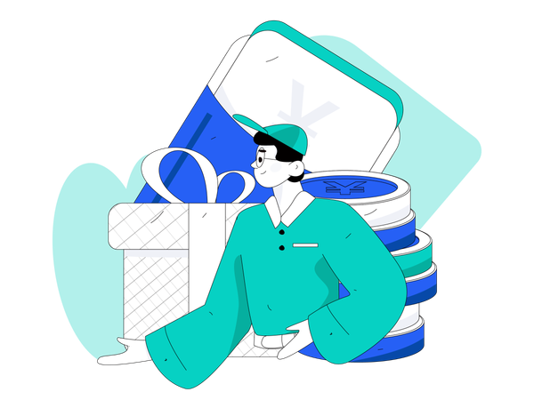 Man with parcel  Illustration