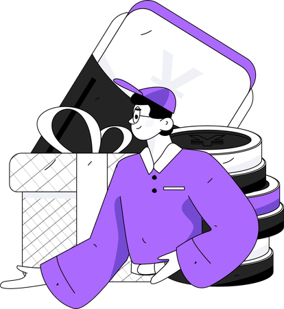 Man with parcel  Illustration