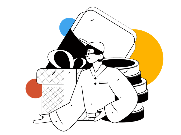 Man with parcel  Illustration