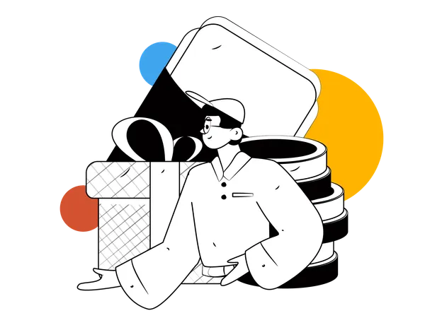 Man with parcel  Illustration