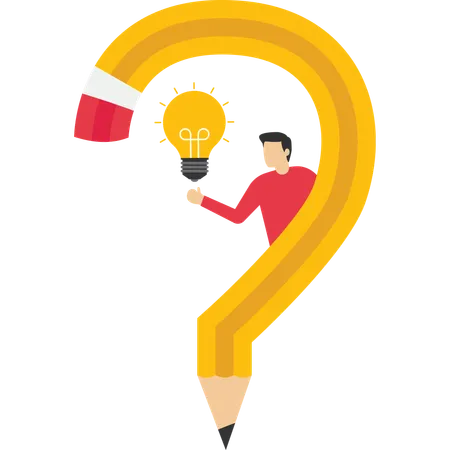 Idea Education Inspiration Concept Pencil Question Mark Isolated Vector Illustration Question Symbol Made Of Pencil Illustration