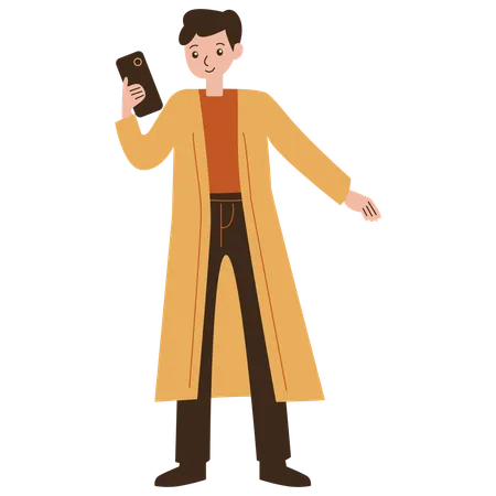 Man with phone  Illustration