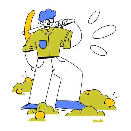 Man With Pickaxe Came To Mine Crypto Coins  Illustration