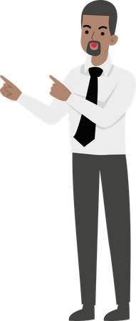 Man with Presenting Gesture  Illustration