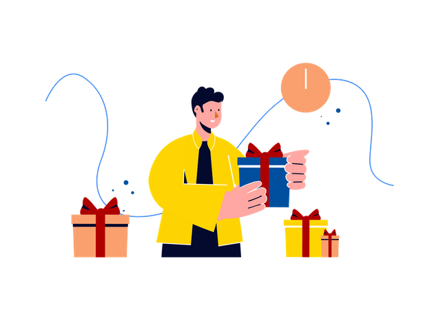 Man with presents  Illustration