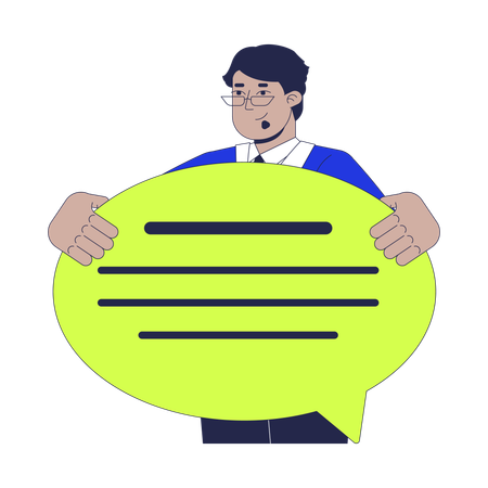 Man with Professional communication skill  Illustration