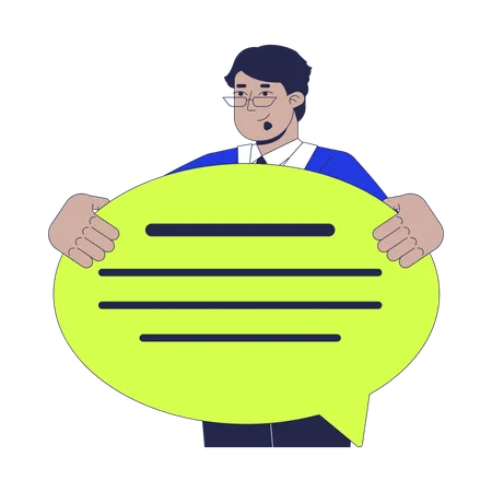 Man with Professional communication skill  Illustration