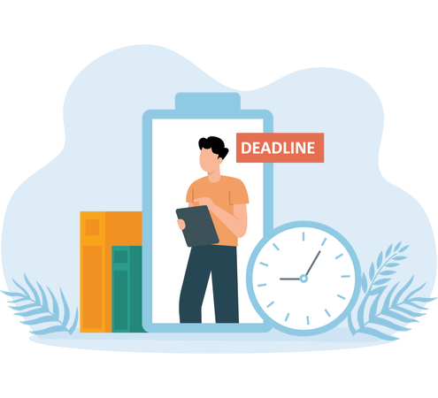 Man with Project deadline  Illustration