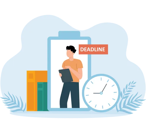 Man with Project deadline  Illustration