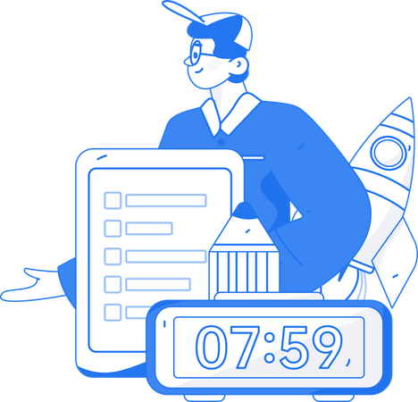 Man with Project deadline  Illustration