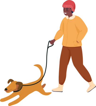Man with puppy Illustration