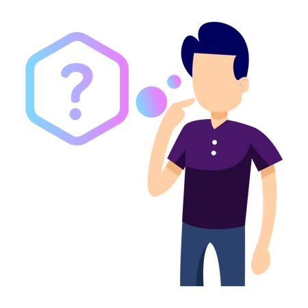 Man with question Illustration
