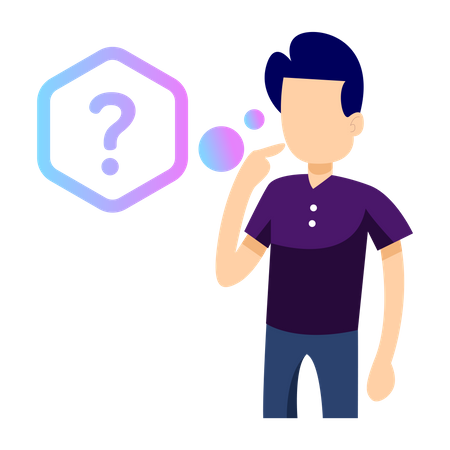 Man with question  Illustration