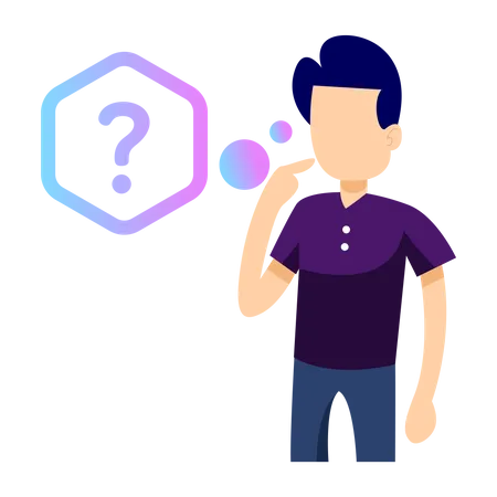 Man with question  Illustration