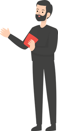 Man With Red Card Illustration