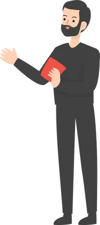Man With Red Card  Illustration