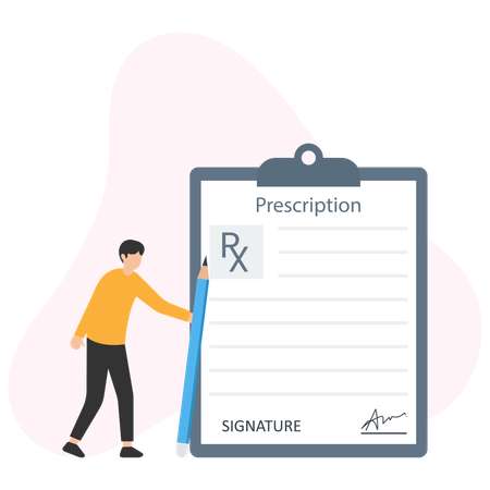 Man with Rx Report  Illustration