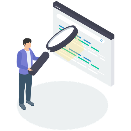 Man with Search engine optimization  Illustration