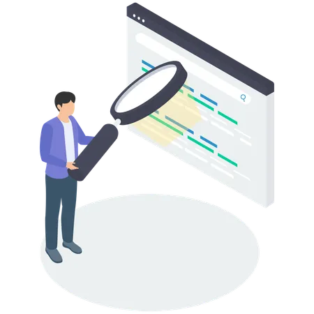 Man with Search engine optimization  Illustration