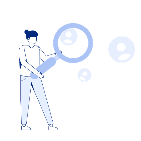 Man with search tool  Illustration