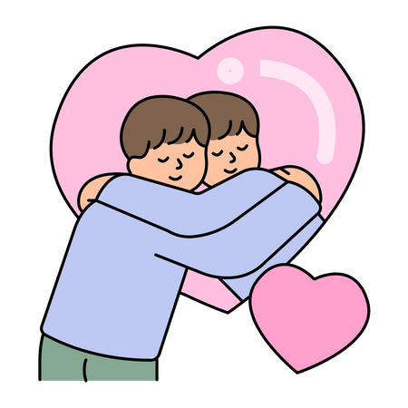 Man with self love  Illustration