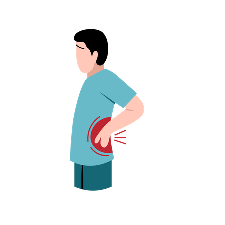 Man with server back bone pain  Illustration