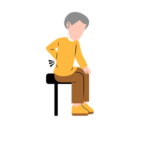 Man with server back bone pain  Illustration