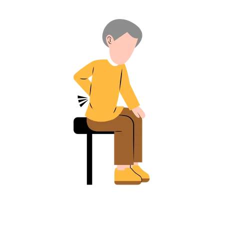 Man with server back bone pain  Illustration