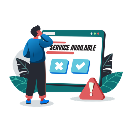 Man with Service Available  Illustration