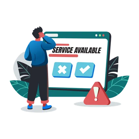 Man with Service Available  Illustration