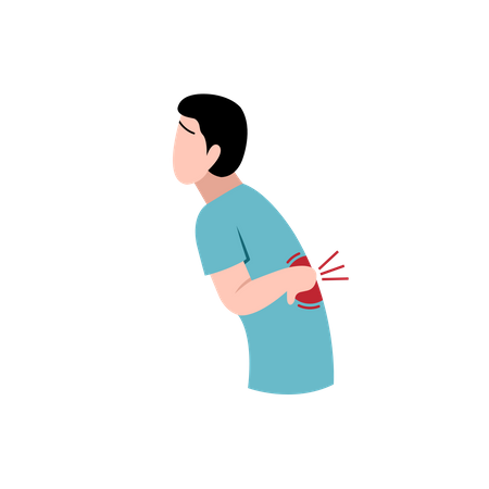 Man with severe backpain  Illustration