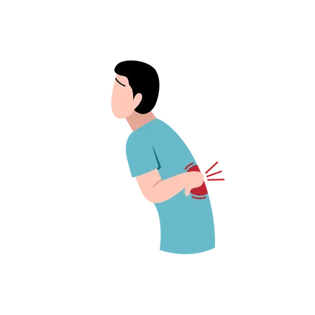 Man with severe backpain  Illustration