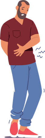 Man with severe bellyache Illustration