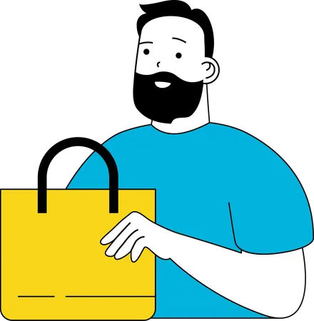 Man with shopping bag  Illustration