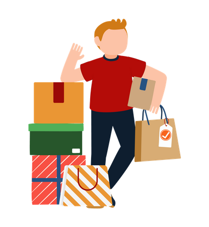 Man with shopping bag  Illustration