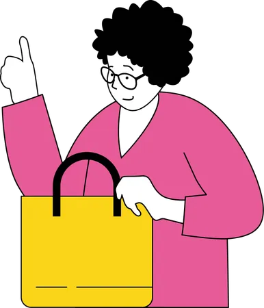 Man with shopping bag  Illustration