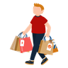 man with shopping bags illustration svg