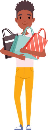 Man with shopping bags  Illustration