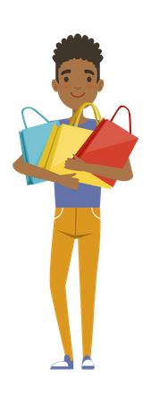 Man with shopping bags  Illustration