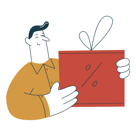 Man with shopping gift card  Illustration