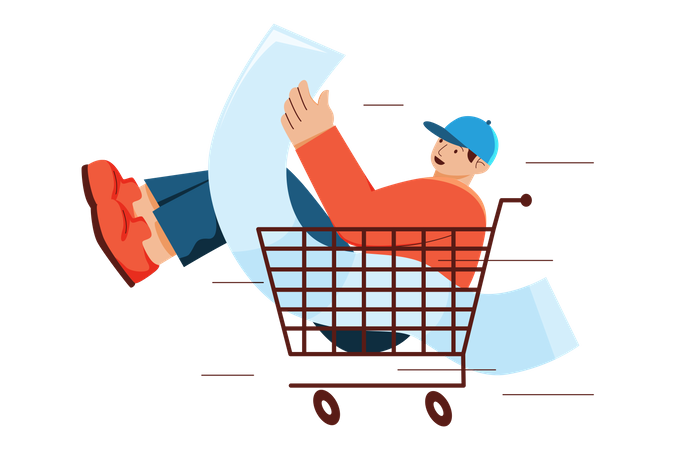 Man with shopping list  Illustration