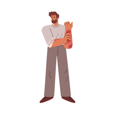 皮膚病を患う男性  イラスト